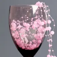 Гирлянда для декора из бусин, розовая