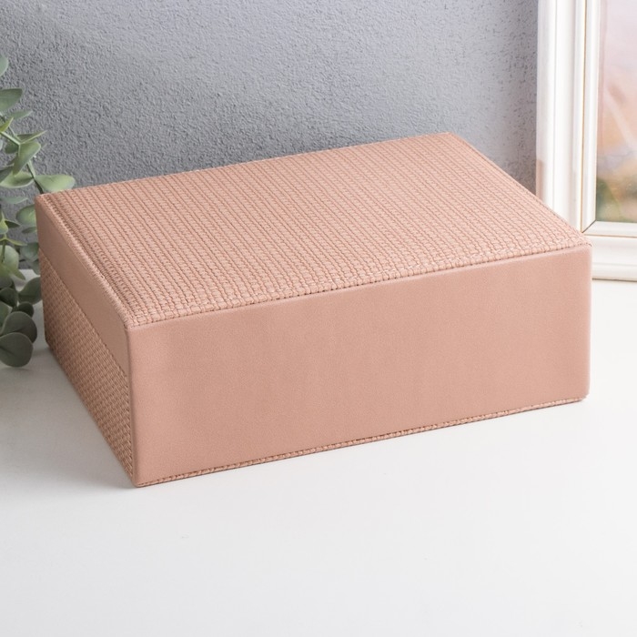 Шкатулка кожзам для украшений  Шкатулка кожзам для украшений "Кейс. Текстура" розовая 24х17,5х9,5 см