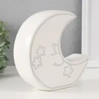 Копилка для денег &laquo;Месяц со звёздами&raquo;, керамика, белый, 20&times;5.5&times;19.8 см