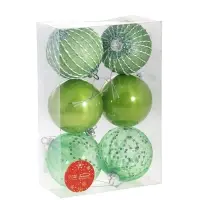 Ёлочные игрушки &laquo;Кейлеб&raquo;, шары новогодние, d=8 см, набор 6 шт., зелёный