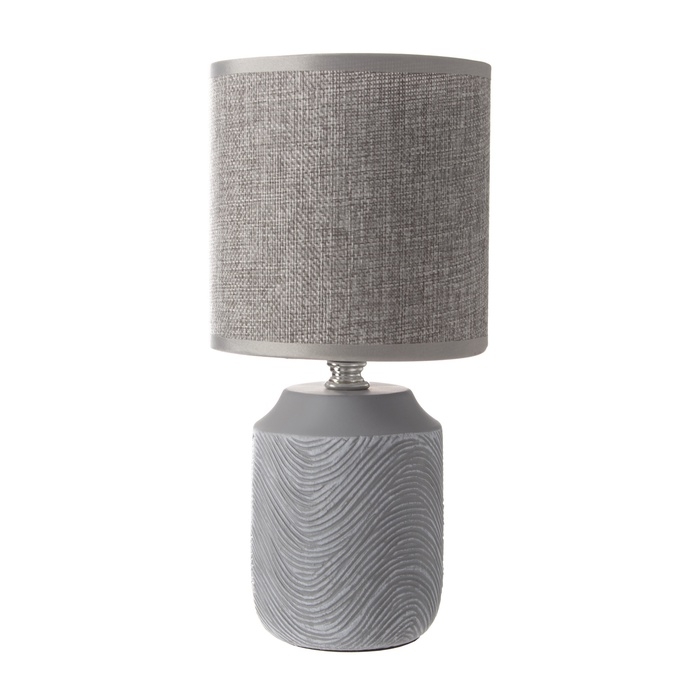 Настольная лампа с абажуром RISALUX «Румини», Е14, 40 Вт, серый, 13×13×27 см