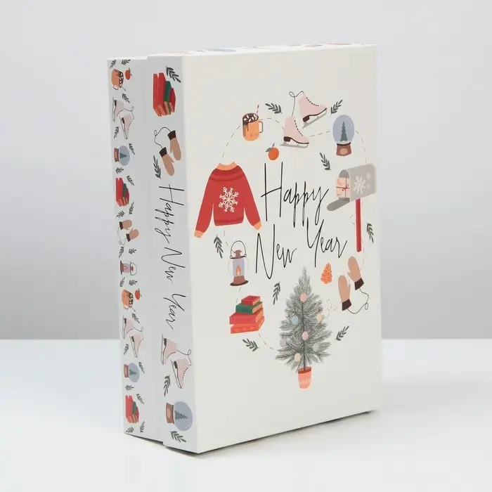 Коробка подарочная новогодняя складная «Хюгге», 30 х 20 х 9 см, Новый год Коробка подарочная новогодняя складная «Хюгге», 30 х 20 х 9 см, Новый год