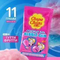 Сладкая вата-жевательная резинка Chupa Chups Pusheen, тутти фрутти 11 г