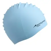 Шапочка для плавания взрослая ONLYTOP, силиконовая, 56 г, обхват 54-60 см, голубая