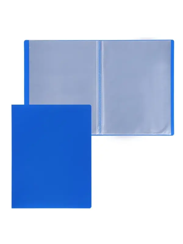 Папка с 20 вкладышами А4, 500 мкм, Calligrata, текстура &laquo;песок&raquo;, синяя