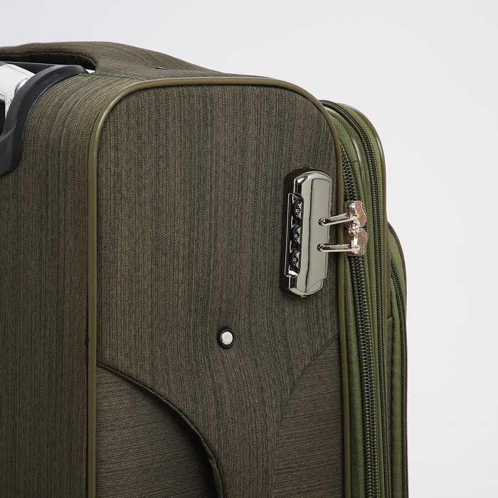 Чемодан средний 52 л (M), отдел на молнии, кодовый замок, с расширением, цвет хаки Чемодан средний 52 л (M), отдел на молнии, кодовый замок, с расширением, цвет хаки