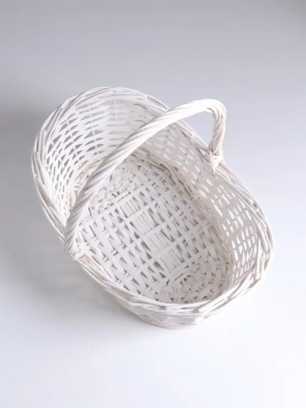 Плетёная корзина для хранения Fjara, лоза, с ручкой, белая, набор 3 шт.