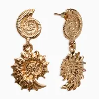 Серьги металл "Ракушки", цвет золото