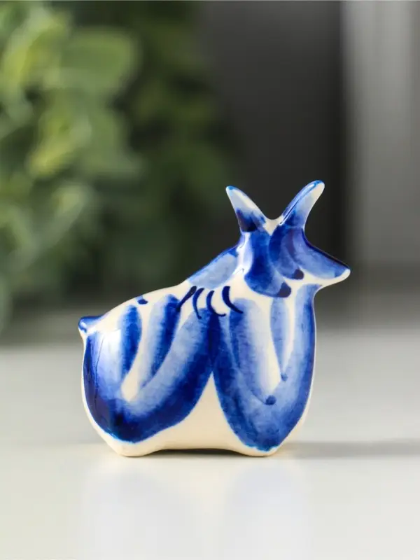 Фигурка фарфор &laquo;Коза малая&raquo;, 4.5 см, гжель