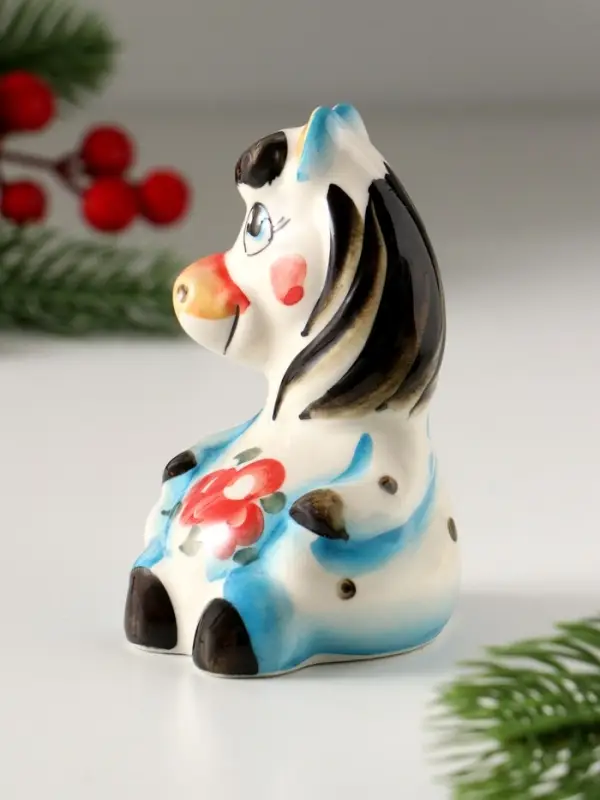 Сувенир Лошадка Маруся, 10х6х6,5см, гжель, цвет Сувенир Лошадка Маруся, 10х6х6,5см, гжель, цвет