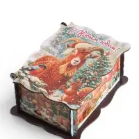 Шкатулка большая  "Козлик винтаж",  20х15х8,5 см