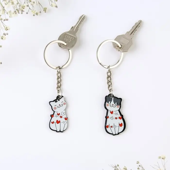 Брелок для ключей парный &laquo;ЗаМУРчательная любовь&raquo;, акриловый, 13.3&times;8