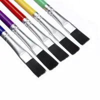 Кисти для рисования, нейлон, 5 штук, плоские, пластиковые цветные ручки, международный размер