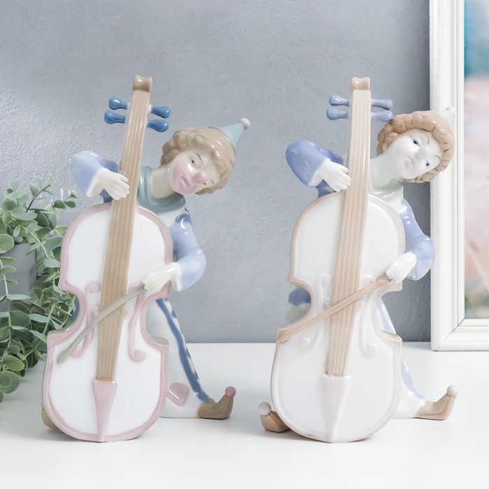 Сувенир керамика  Сувенир керамика "Клоун с контрабасом" цветной 27х12,5х15 см