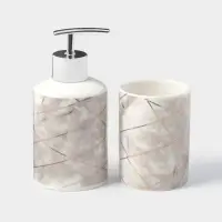 Набор аксессуаров для ванной комнаты Доляна &laquo;Розовое золото&raquo;, 3 предмета, мыльница, дозатор для мыла 350 мл, стакан 300 мл