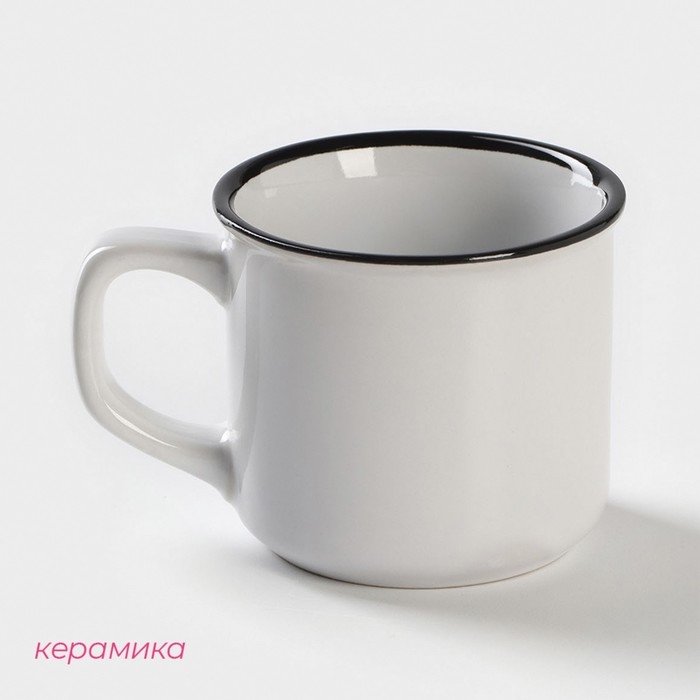 Кружка Доляна «Кофе», 165 мл, керамика, цвет белый