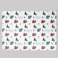 Бумага упаковочная новогодняя крафтовая &laquo;Снеговики&raquo;, 50&times;70 см