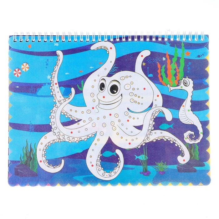 Книжка-раскраска многоразовая «Подводный мир» фломастеры 12 цв., 3D очки, бутылочка для воды Книжка-раскраска многоразовая «Подводный мир» фломастеры 12 цв., 3D очки, бутылочка для воды