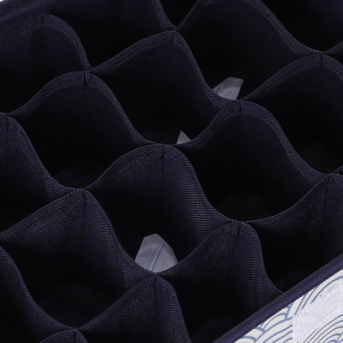 Органайзер для хранения белья Доляна «Волна», 24 ячейки, 35×30×10 см, цвет синий Органайзер для хранения белья Доляна «Волна», 24 ячейки, 35×30×10 см, цвет синий