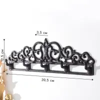 Настенные крючки декоративные &laquo;Узоры&raquo;, чугун, 12.5&times;39.5&times;3.5 см