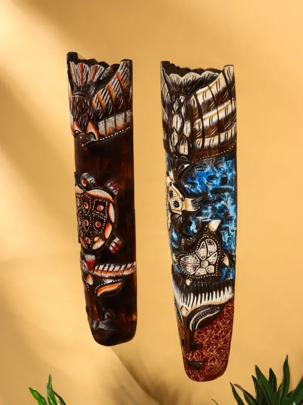 Маска «Абориген и ящерица», 50×12×4 см, дерево, МИКС Маска «Абориген и ящерица», 50×12×4 см, дерево, МИКС