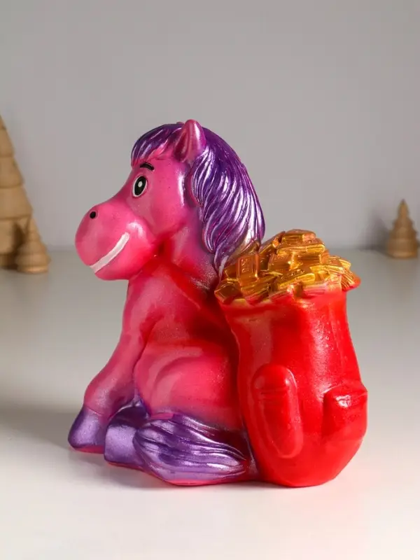 Копилка Копилка "Конь с деньгами" 21 см, розовый