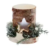 Светодиодная фигура деревянная «Декоративный пень», 1 LED, от батареек AAAx2, свечение тёплое белое Светодиодная фигура деревянная «Декоративный пень», 1 LED, от батареек AAAx2, свечение тёплое белое