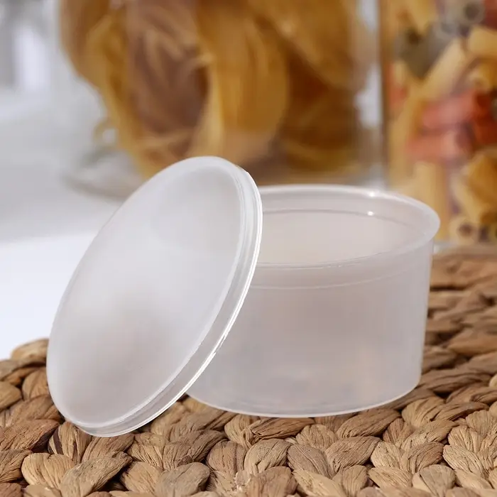 Контейнер пищевой ПластоС, 140 мл, с герметичной крышкой, d=8 см, h=5 см, пластик, прозрачный Контейнер пищевой ПластоС, 140 мл, с герметичной крышкой, d=8 см, h=5 см, пластик, прозрачный