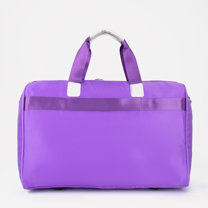 Сумка дорожная женская на молнии, наружный карман, держатель для чемодана, длинный ремень, цвет сиреневый Сумка дорожная женская на молнии, наружный карман, держатель для чемодана, длинный ремень, цвет сиреневый