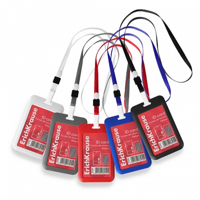 Бейдж вертикальный 54 х 85 мм, ErichKrause слайдер, пластик ABC, текстильная лента, цвет микс Бейдж вертикальный 54 х 85 мм, ErichKrause слайдер, пластик ABC, текстильная лента, цвет микс