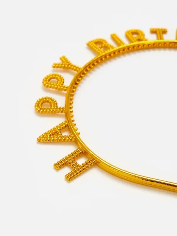 Ободок Ободок "Happy birtday" золотой