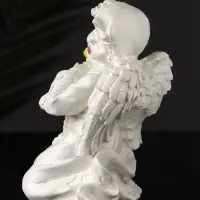 Фигурка гипс &laquo;Ангел с букетиком&raquo;, 15&times;8&times;9 см, перламутр