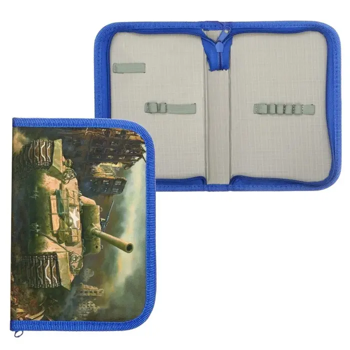Пенал школьный Пенал школьный "Танк", 13 х 19,5 см, 1 секция, на молнии, ткань