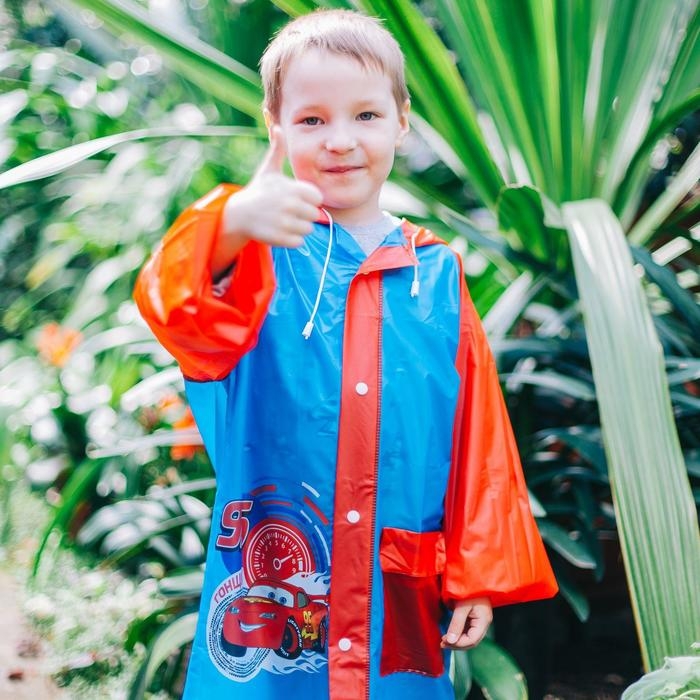 Дождевик детский, размер S, 92-98 см, Тачки Дождевик детский, размер S, 92-98 см, Тачки
