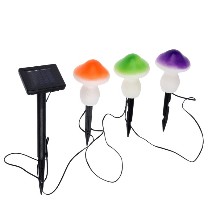 Садовый светильник на солнечной батарее «Грибы», 21 см, 3 LED, свечение тёплое белое Садовый светильник на солнечной батарее «Грибы», 21 см, 3 LED, свечение тёплое белое