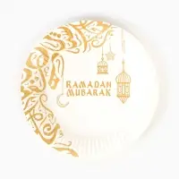 МП Набор бумжаной посуды &laquo;Ramadan Mubarak&raquo;, белый, 12 персон