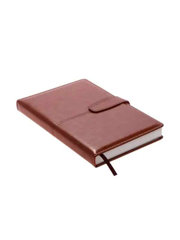 Ежедневник недатированный формат А5, с хлястиком, 128л, линия, пвх, Красный