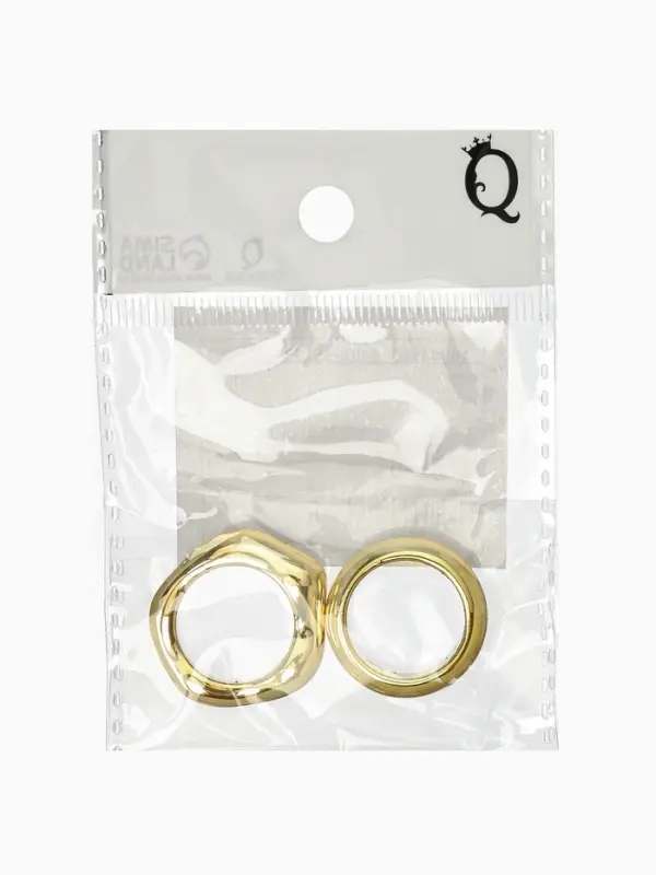Кольцо пластик &laquo;Стиль&raquo;, набор 2 шт. размер 17, цвет золото