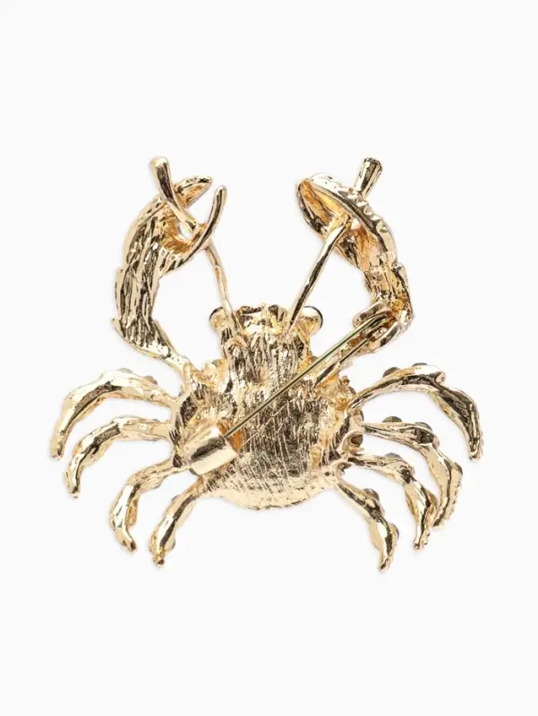Брошь &laquo;Крабик&raquo;, морская в золоте