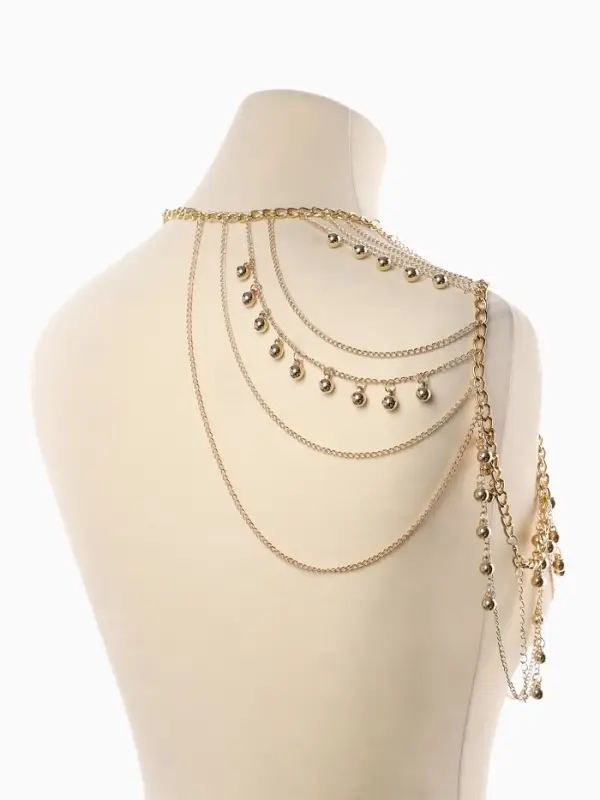 Бодичейн на тело "Аксельбант", цвет золото