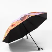 Зонт механический &laquo;Подсолнухи&raquo;, эпонж, 4 сложения, 8 спиц, R=48/55 см, d=96 см, МИКС