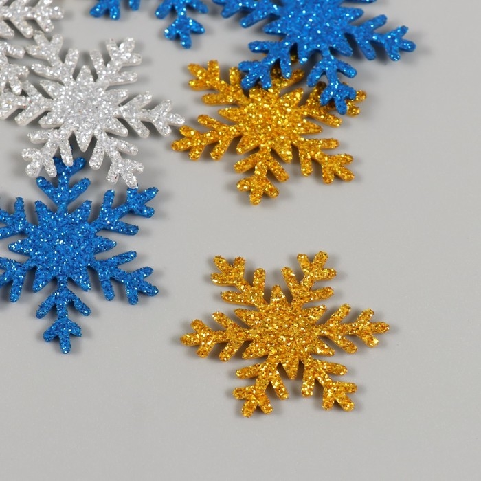 Декор для творчества Декор для творчества "Снежинки цветные" 3×3 см (набор 12 шт) МИКС