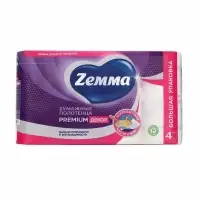 Полотенца бумажные ZEMMA Premium Декор 2сл 4 рул