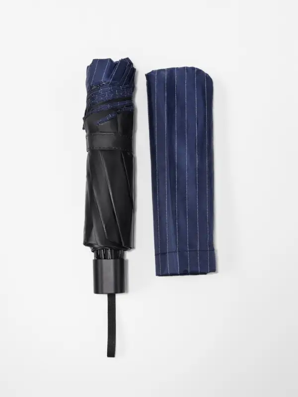 Зонт механический &laquo;Полоска&raquo;, эпонж, 4 сложения, 10 спиц, R=53/61 см, d=106 см, МИКС