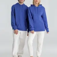 Толстовка с капюшоном унисекс Hoodie, ярко-синий меланж, размер XS