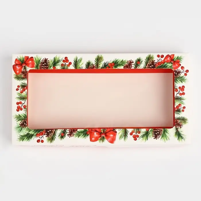 Коробка для шоколада «Новогодняя ботаника», с окном, 9.4 х 1.7 х 18.4 см Коробка для шоколада «Новогодняя ботаника», с окном, 9.4 х 1.7 х 18.4 см