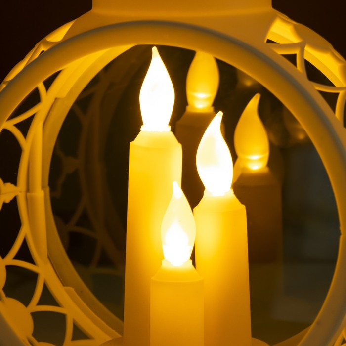 Ночник Ночник "Свечи" LED белый 9,7х16,5х25 см, батарейки AAAх2 (не в комплекте), свечение желтое
