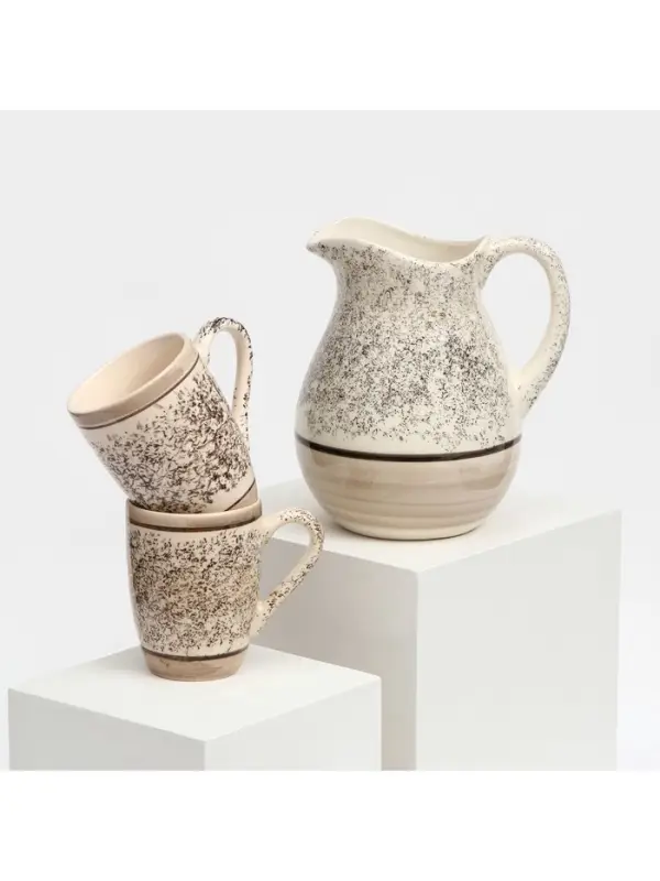 Набор посуды Керамика ручной работы &laquo;Персия&raquo;, 3 предмета: кувшин 1.5 л, кружки 350 мл, бежевый
