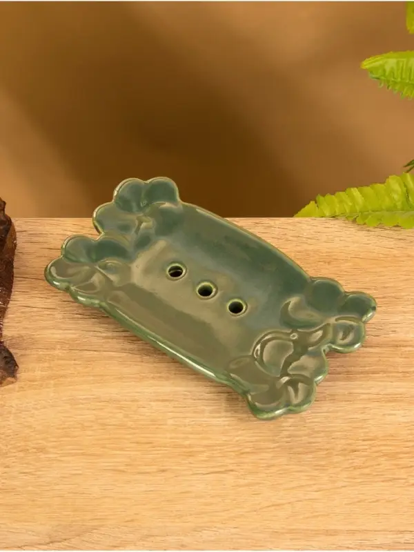 Мыльница &laquo;Цветочный мост&raquo;, 14.5&times;7.5&times;2 см, керамика, зелёная