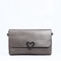 Сумка женская, кросс-боди, на магните, 24&times;6&times;14 см, серая